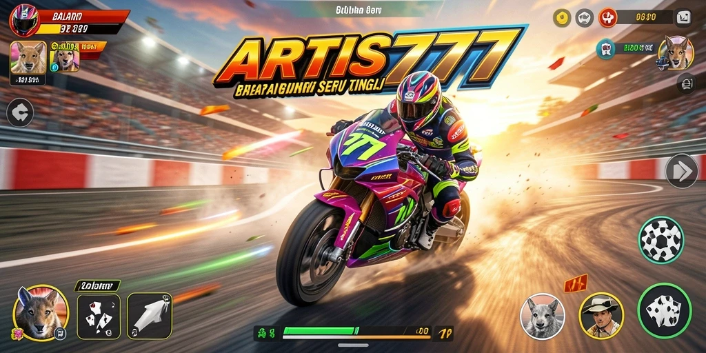 Tampilan gameplay balapan yang mendebarkan di ARTIS777.
