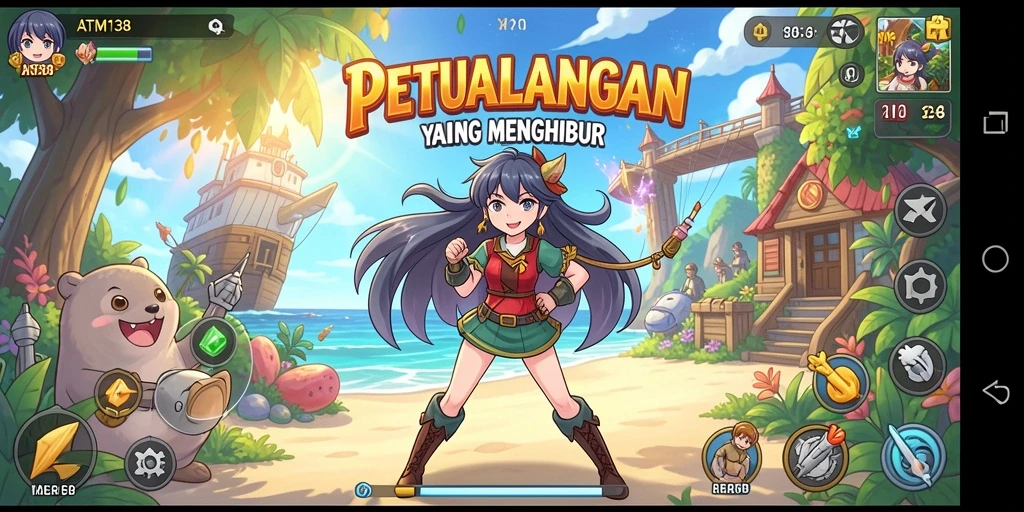 Tampilan gameplay ATM138 menunjukkan pertarungan visual yang menakjubkan.