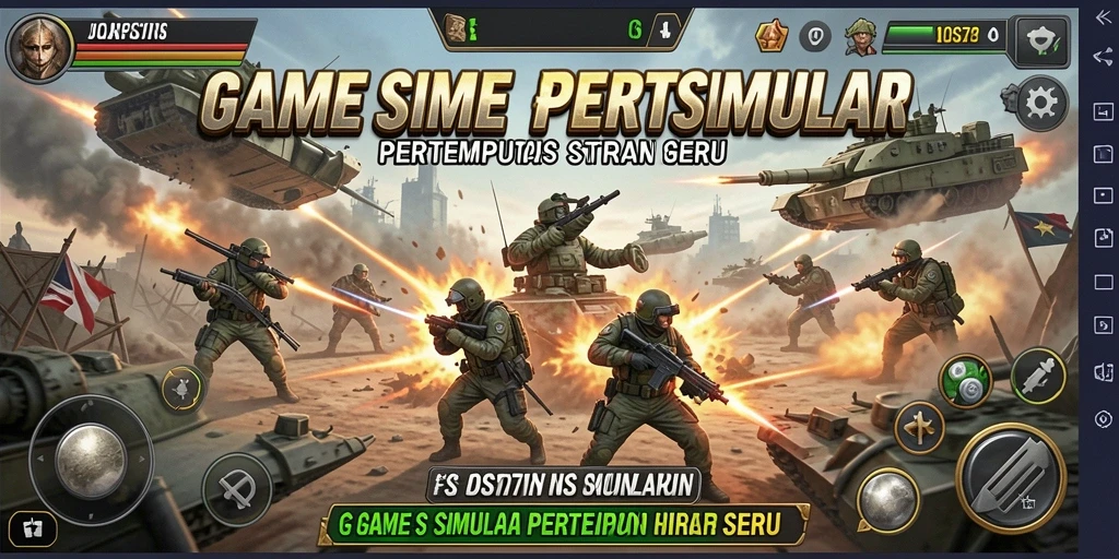 Tampilan gameplay menampilkan pertempuran epik dalam JOS77.