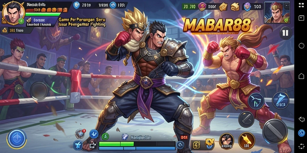Tampilan seru dalam gameplay pertarungan MABAR88.