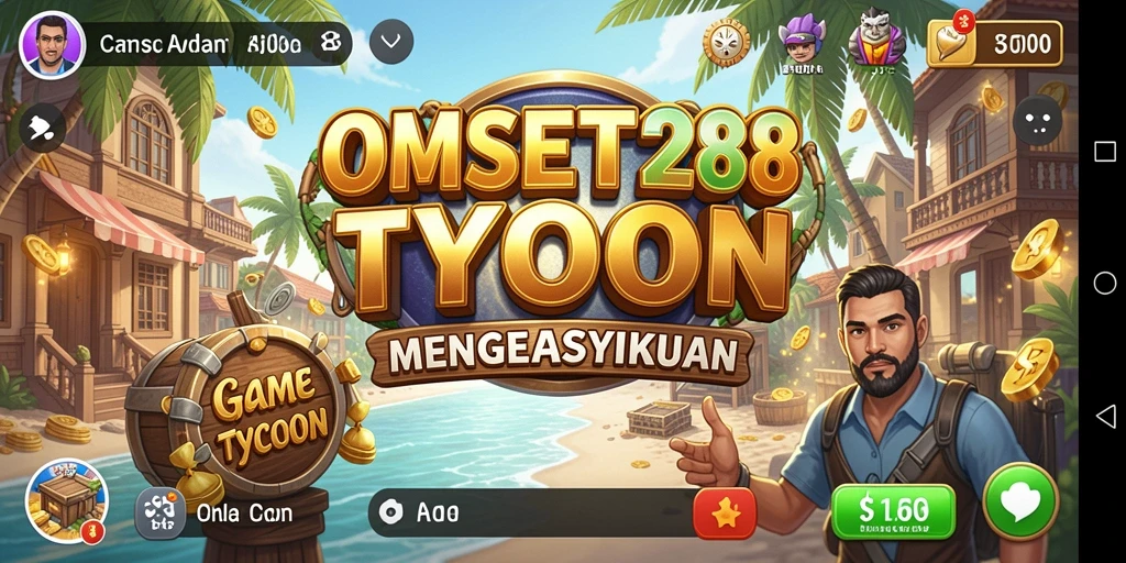 Tampilan gameplay OMSET288 yang menarik dalam membangun bisnis Tycoon.