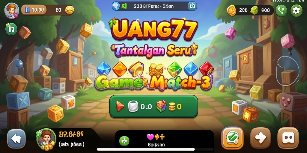 Tampilan gameplay UANG77 yang seru dan penuh warna.